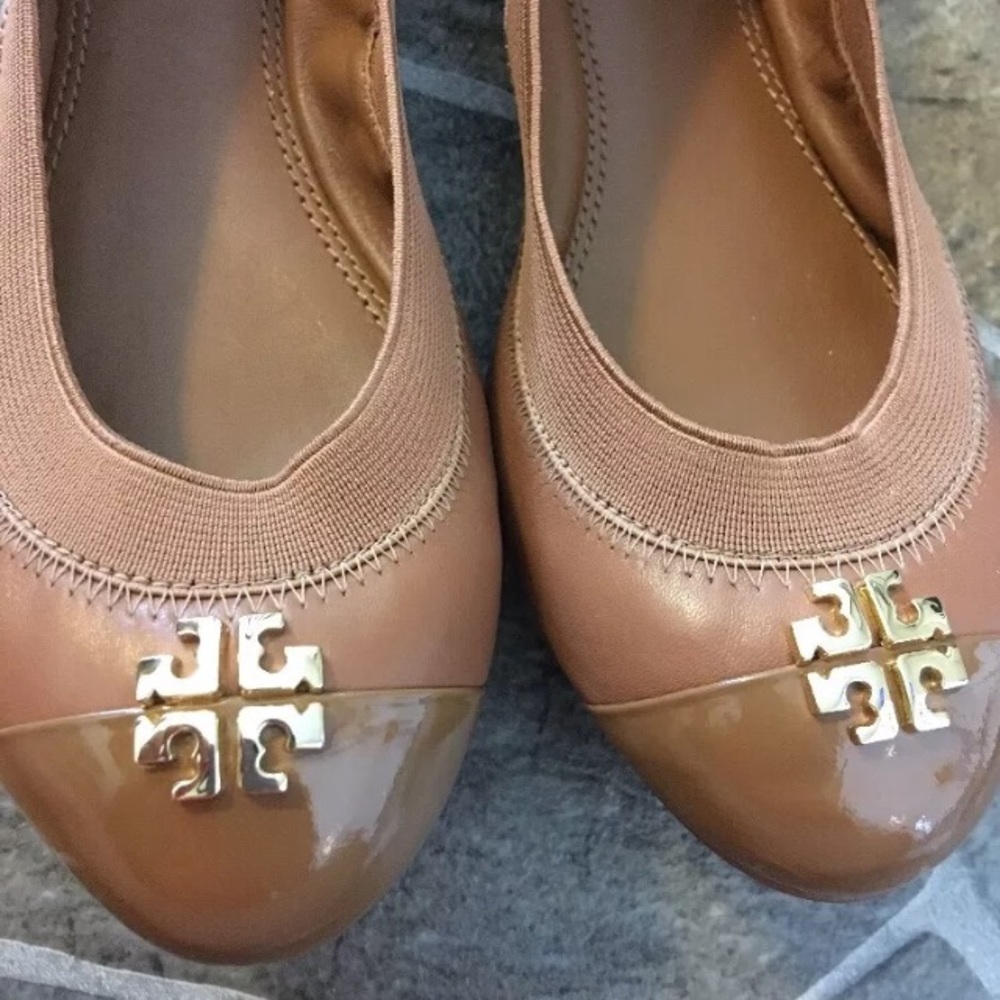 NIB Tory Burch Jolie Sz 7 Royal Tan Flats